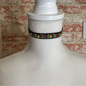 Floral Design Embroidered Choker.